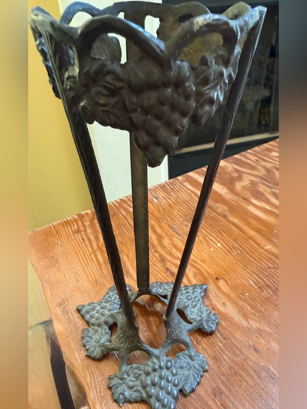 Vintage Brass Vase Holder